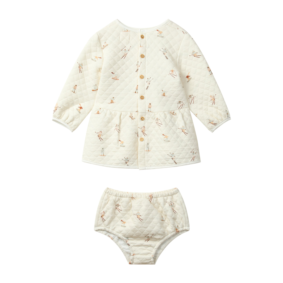 Winter Activities Print Warm Dress