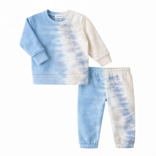 Blue Fleece Sweatshirt & Sweat Pant Set