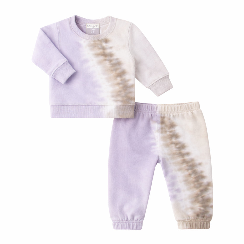 Lilac Fleece Sweatshirt & Sweat Pant Set