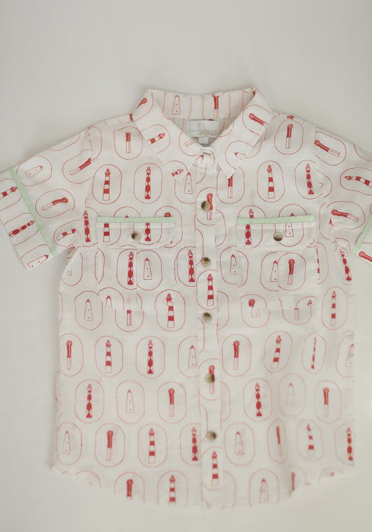 The Lighthouse Sea Toddler Button Up Shirt