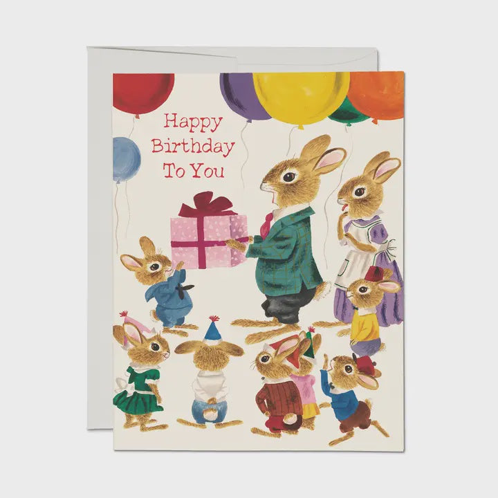 Richard Scarry Rabbit Party Greeting Card