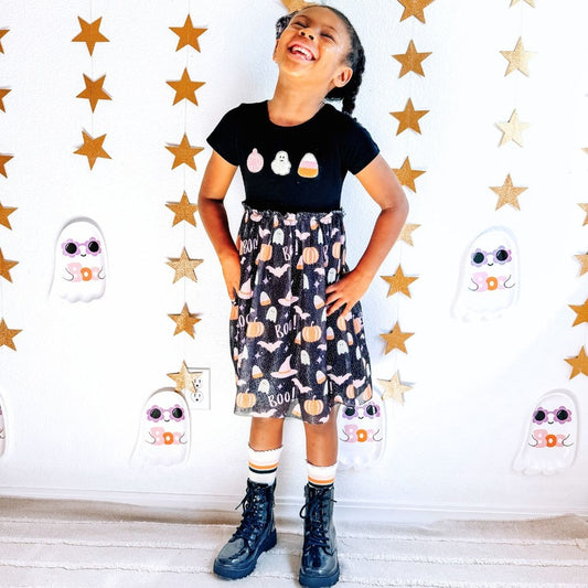 Boo Halloween SS Tutu Kid Dress