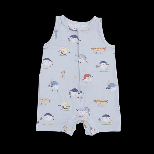 Baseballs Playing Baseball Sleeveless Shortie Romper