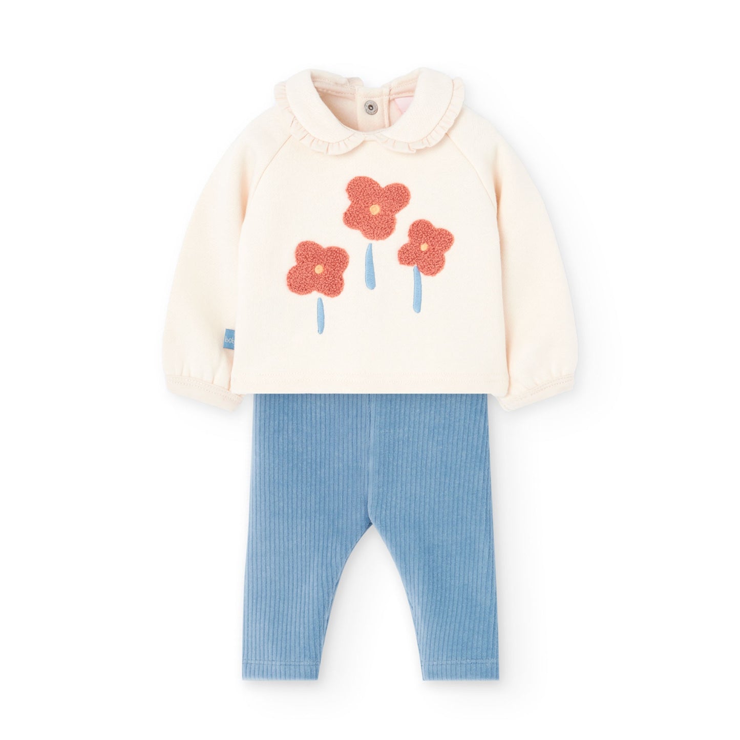 LS Tufted Flower Top w/ Corduroy Pant