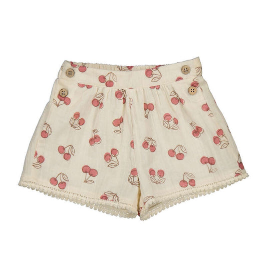 Cherry Off White Toddler Shorts