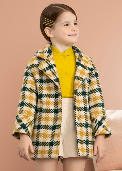 Bottle Green Plaid Retro Coat