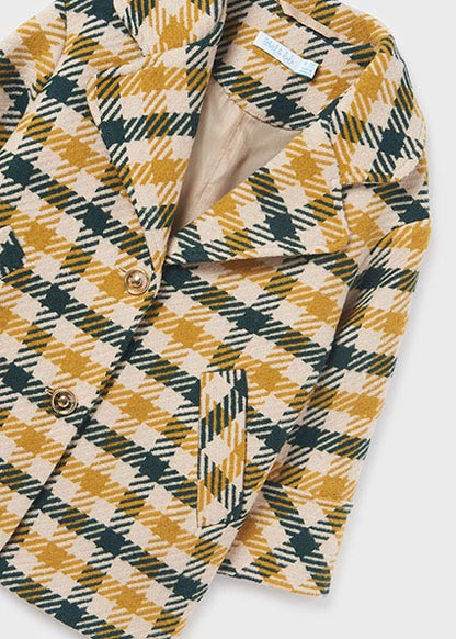 Bottle Green Plaid Retro Coat