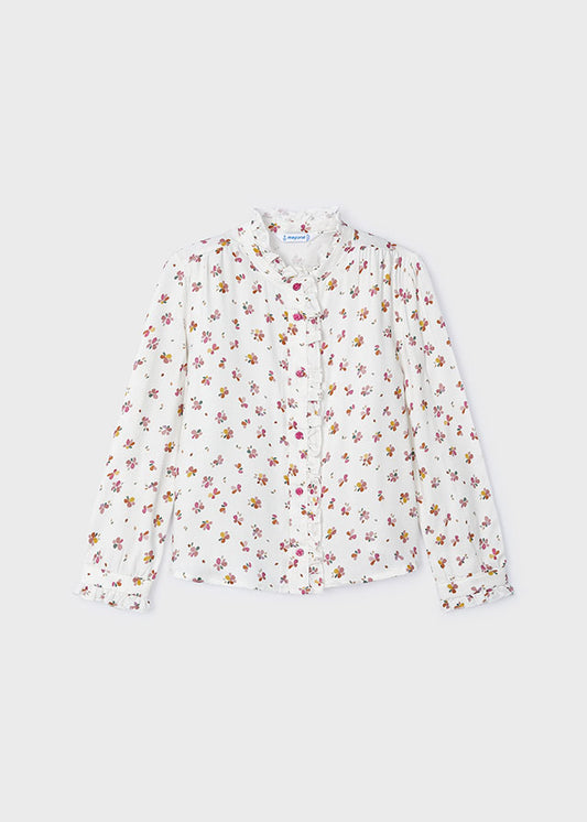 Floral Button Up Blouse / 4117