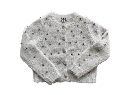 Beaded Fuzzy Kid Cardigan