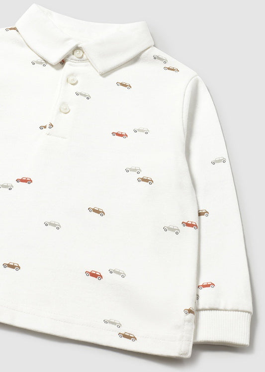 Three Color Cars LS Toddler Polo Tee