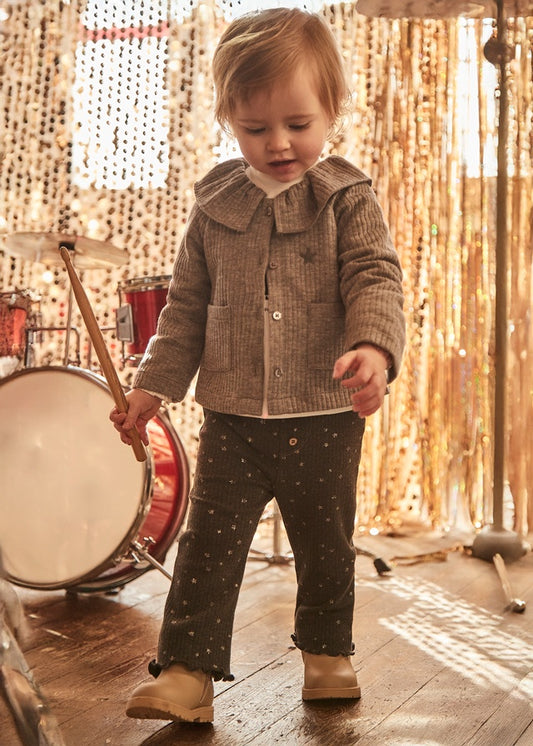 Glitter Stars Ribbed Baby Flare Legging