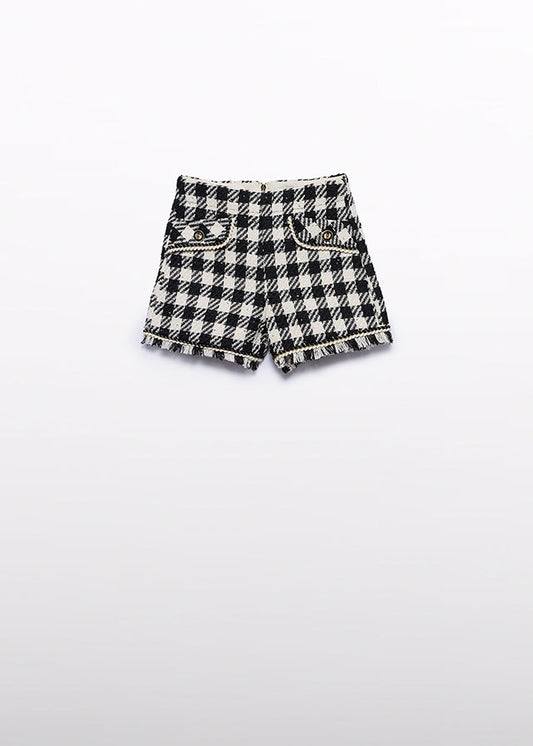 Plaid Toddler Short w/ Frayed Hem