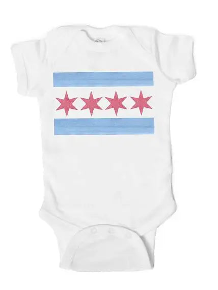 Chicago Flag Illinois Baby Onesie Bodysuit