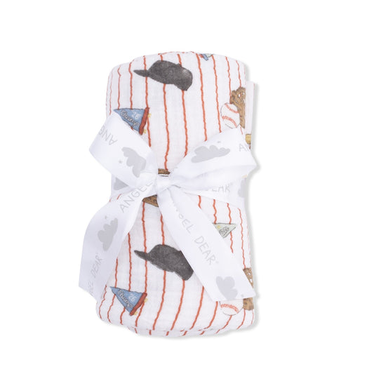 Vintage Baseball Stripe - Swaddle Blanket
