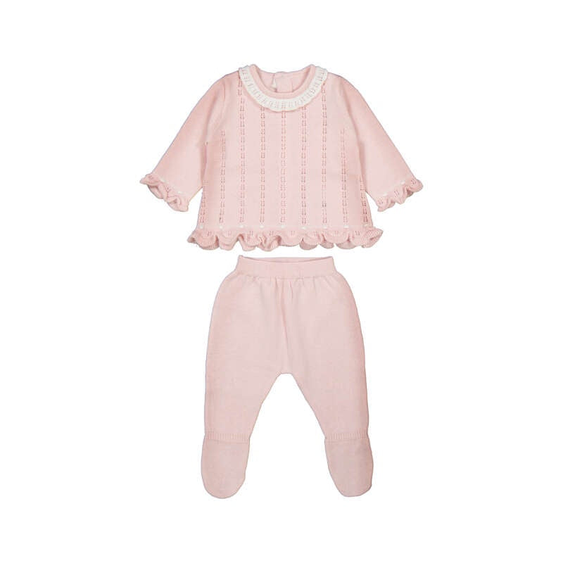 Crystal Knit Pink Lettuce Hem Set