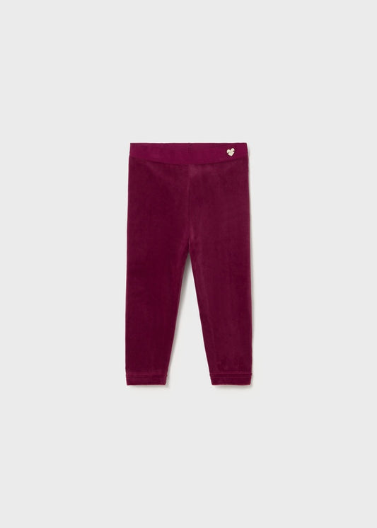 Dark Pink Plain Velvet Leggings 727