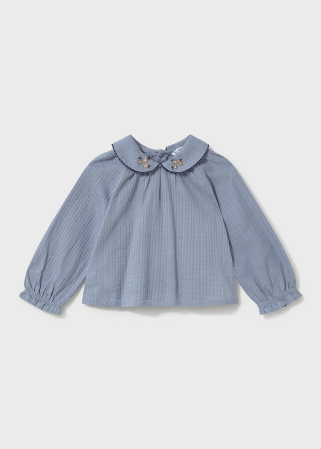 Detailed Collar Toddler Woven Blouse 2115