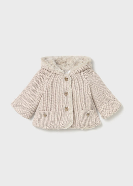 Pom Hooded Knit Cardigan 2302