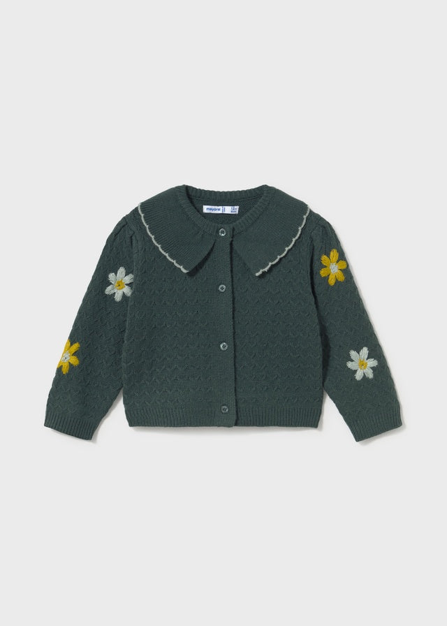 Floral-Embroidered Cardigan 2306