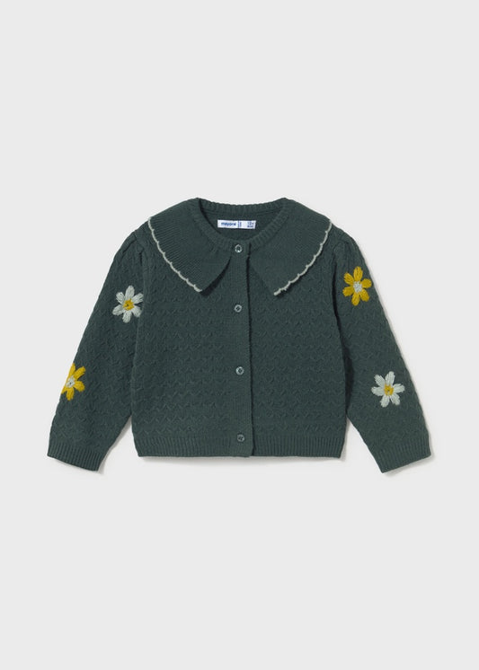 Floral-Embroidered Cardigan 2306