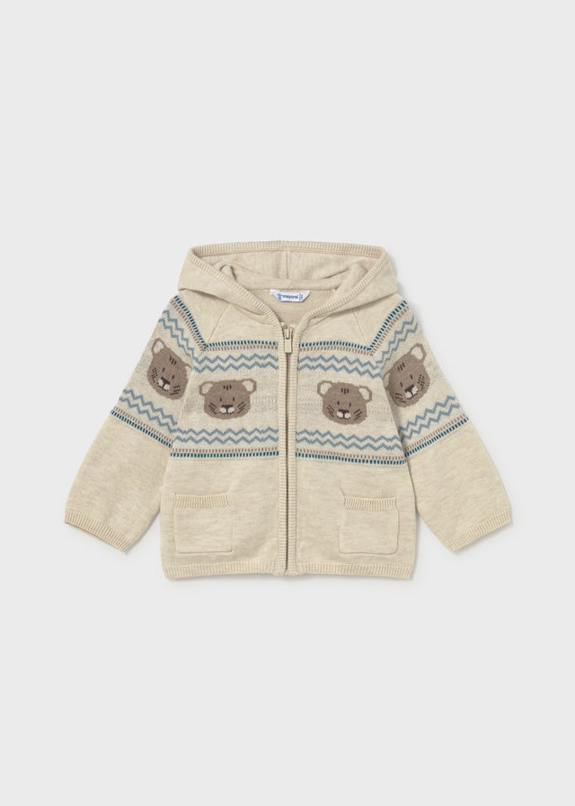 Jacquard Bear Zipper Pullover 2380
