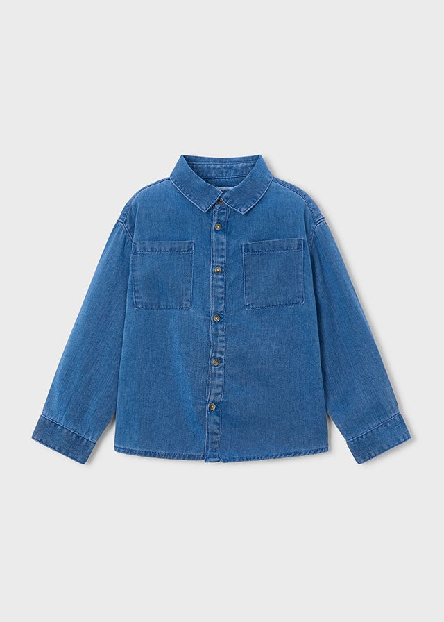 Denim LS Kid Shirt with Pockets 4103