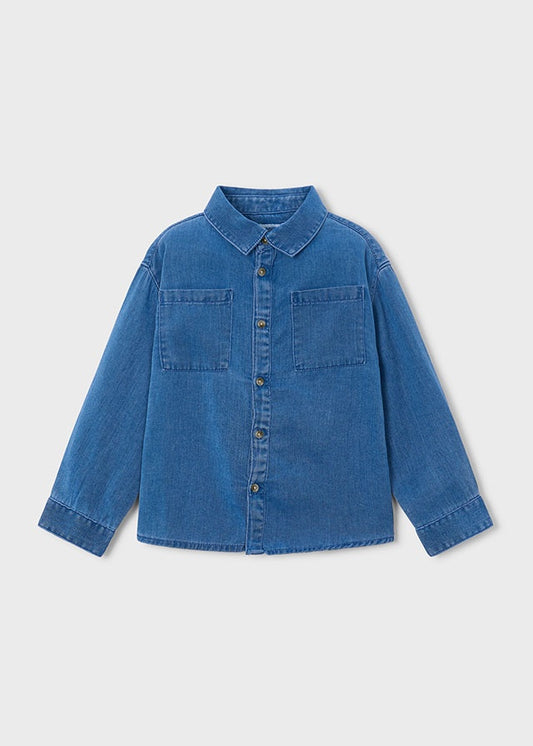 Denim LS Kid Shirt with Pockets 4103