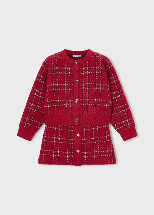 Plaid Tricot LS Top & Skirt Toddler Set 4935