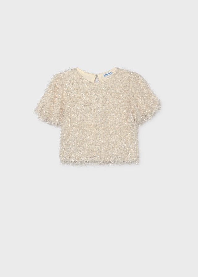 Light Fuzzy Fringed Top 7067