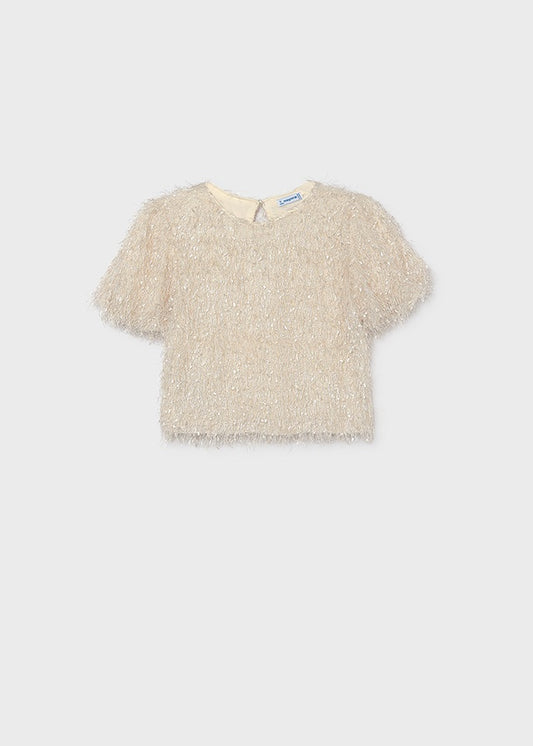 Light Fuzzy Fringed Top 7067