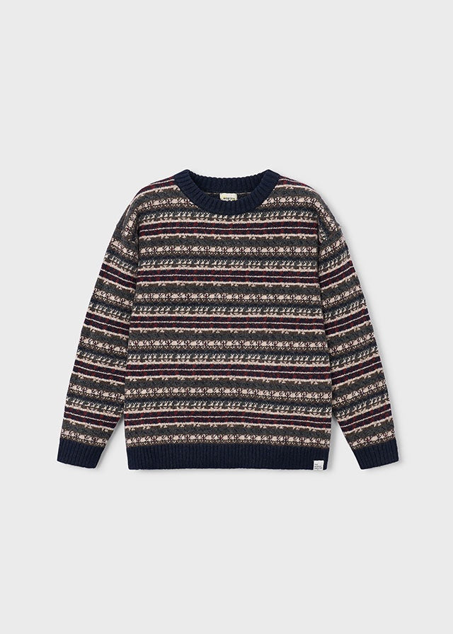 Striped Toddler Jacquard Sweater 7302
