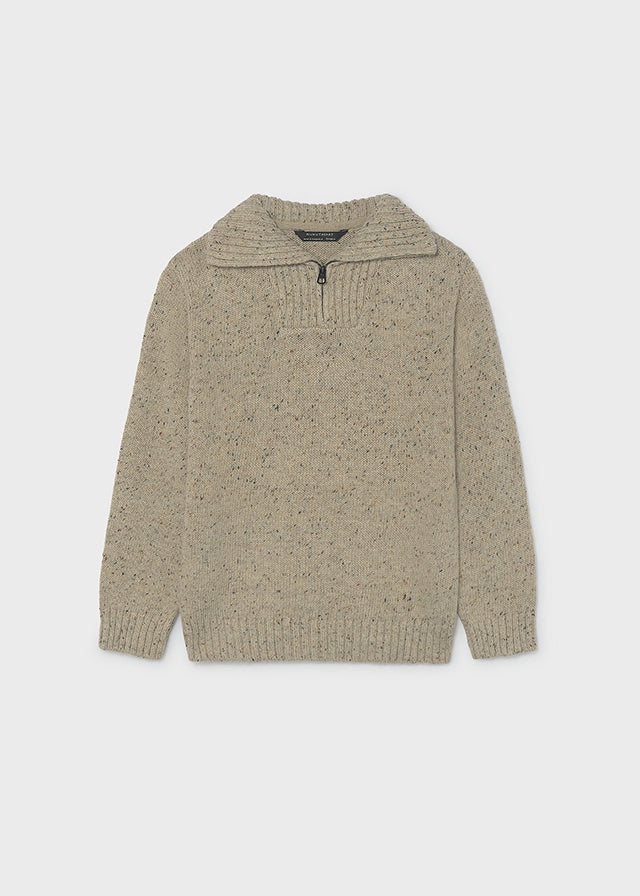 Beige Quarter Zip Sweater 7331