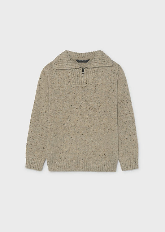 Beige Quarter Zip Sweater 7331