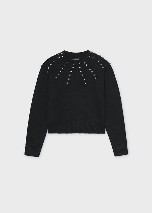 Rhinestone Strass-Applique Sweater 7343