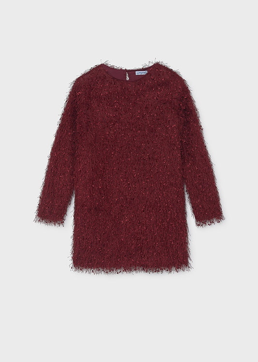 Dark Fuzzy Fringed Dress 7941
