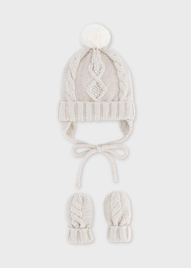 Snow Bobble Hat & Mitten Set 9120