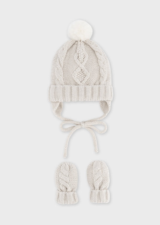 Snow Bobble Hat & Mitten Set 9120