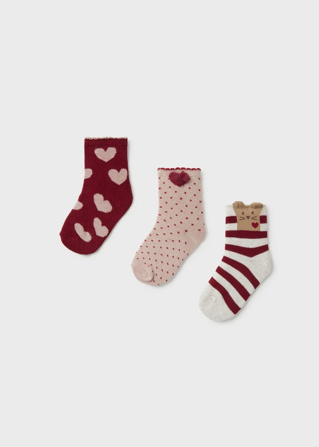 Hearts and Mouse 3 Sock Set 10250