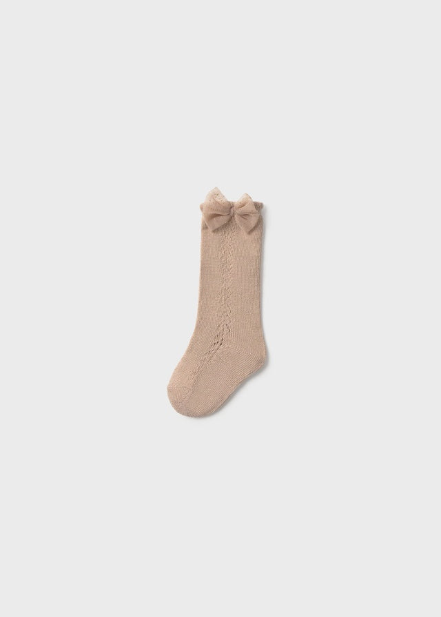 Pink Shimmery Bow Socks 10252