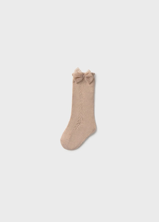 Pink Shimmery Bow Socks 10252