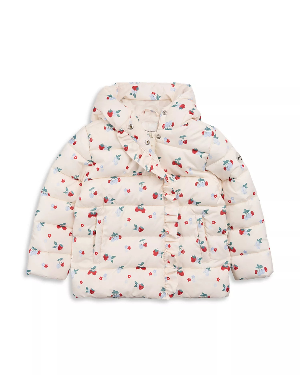 Berries Puffer Jacket with Frill