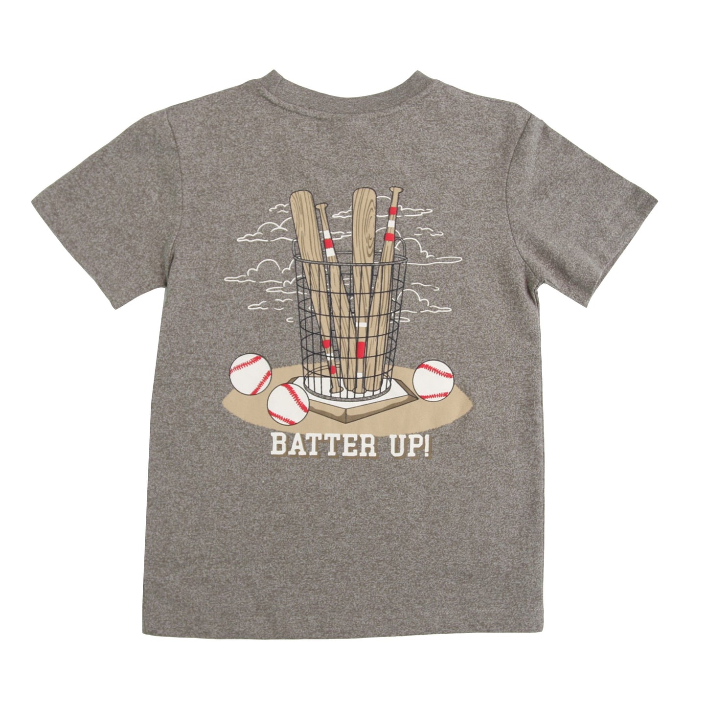 Heather Gray Baseball Fabric Applique Toddler Tee
