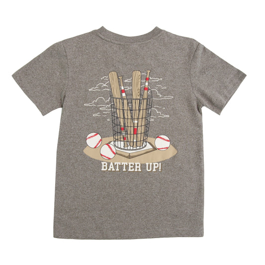 Heather Gray Baseball Fabric Applique Toddler Tee