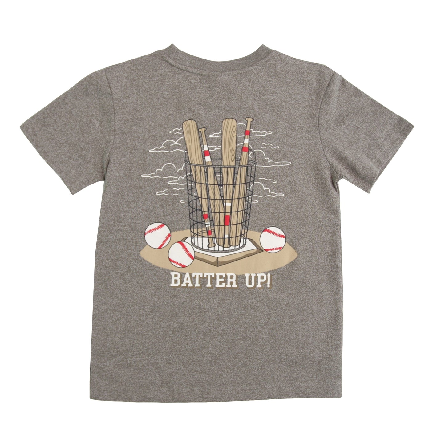 Heather Gray Baseball Fabric Applique Baby Tee