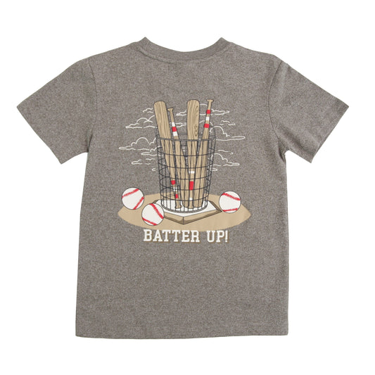 Heather Gray Baseball Fabric Applique Baby Tee