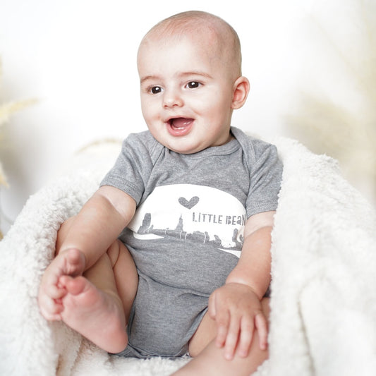 Little Bean SS Onesie- Grey