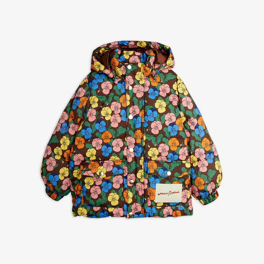 Colorful Viola Flower Heavy Puffer