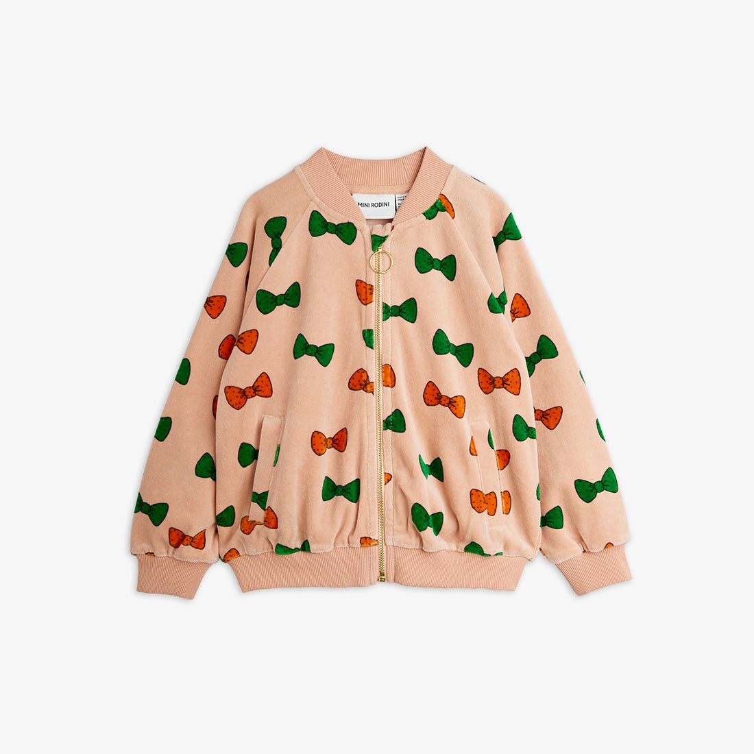 Bows Velour Baseball Cardigan