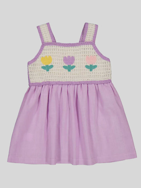 Tulip Crochet Baby Dress in Lilac