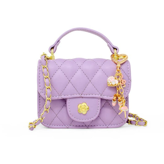 Lavender Tiny Quilted Ballet Charm Handbag